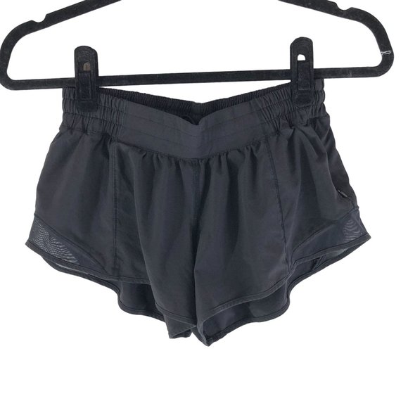 Lululemon Womens Hotty Hot Short II 2.5" Running Mesh Black 6
